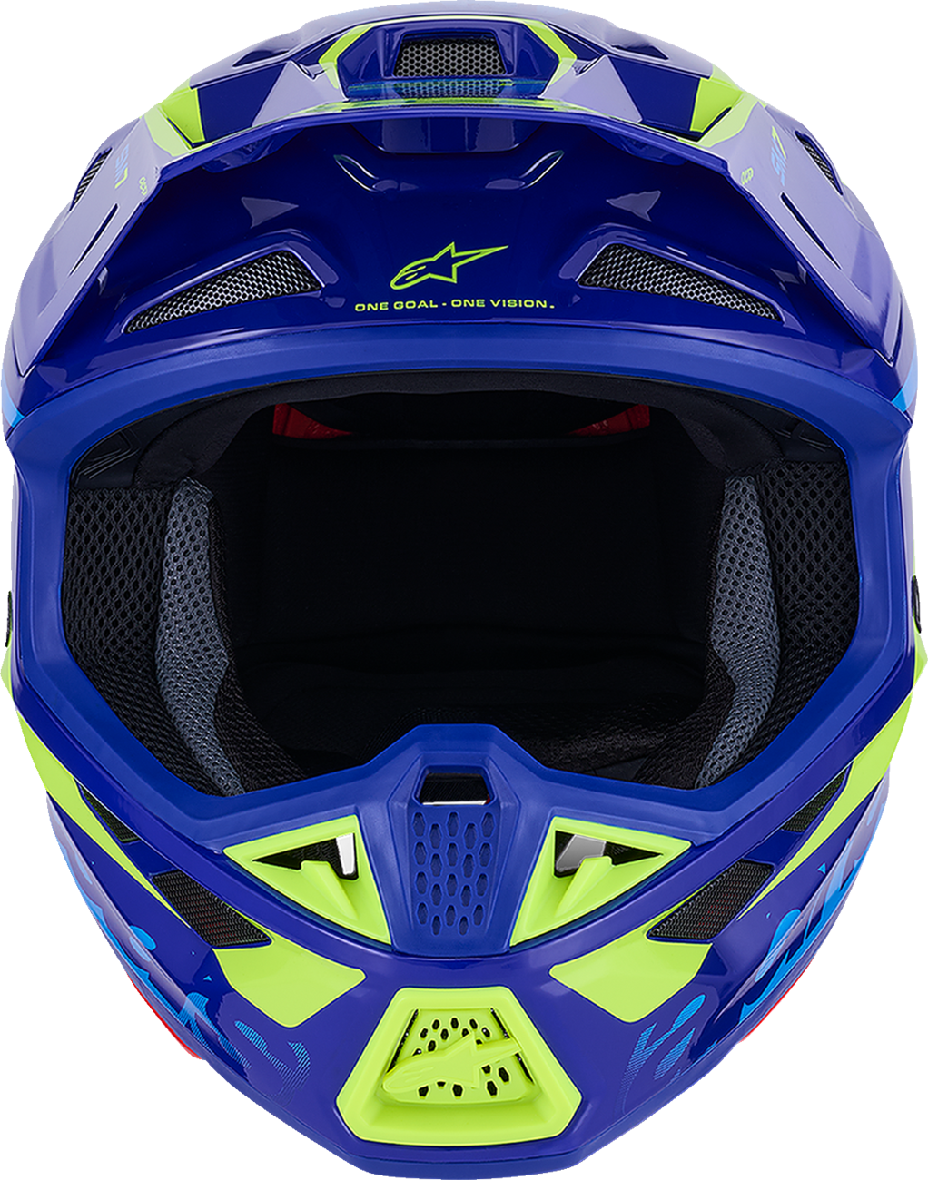 ALPINESTARS SM7 Helmet - Deed - Gloss Blue/Yellow Fluo - Large 8302426-7253-L