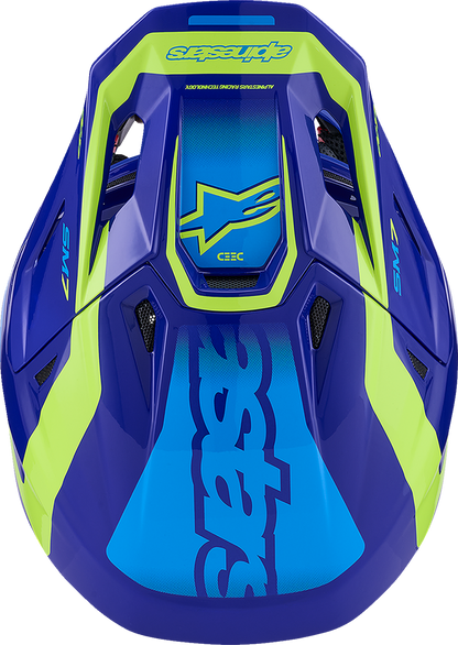 ALPINESTARS SM7 Helmet - Deed - Gloss Blue/Yellow Fluo - XL 8302426-7253-XL