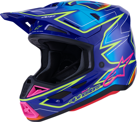 ALPINESTARS SM7 Helmet - Cast - Gloss/Blue/Pink/Yellow Fluo - 2XL 8302626-7254-XXL