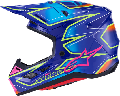 ALPINESTARS SM7 Helmet - Cast - Gloss/Blue/Pink/Yellow Fluo - 2XL 8302626-7254-XXL
