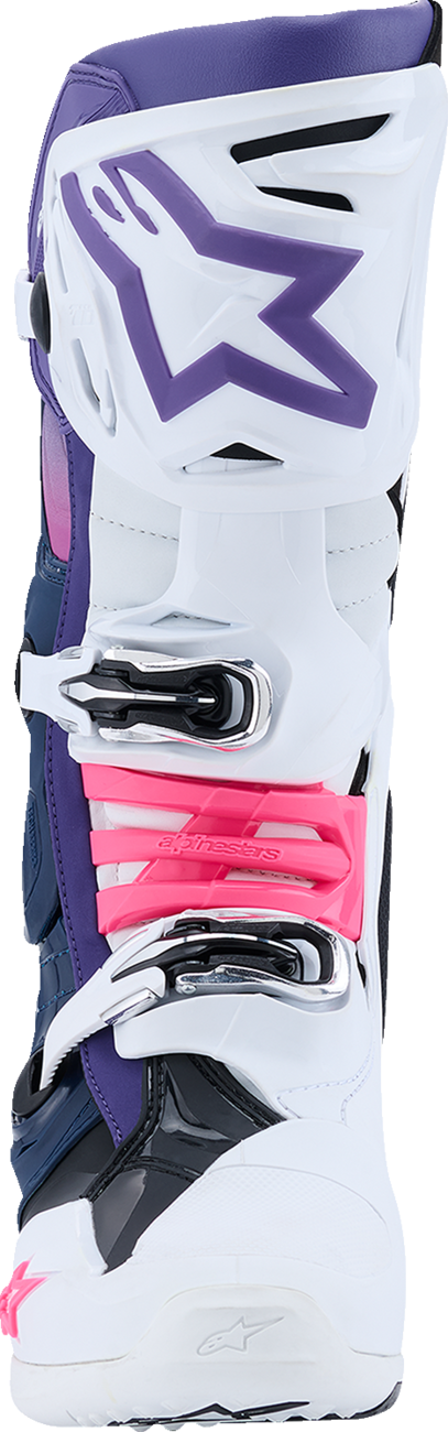 ALPINESTARS Tech 10 Boots - White/Violet/Navy/Pink Fluorescent - US 12 / EU 47 2010020-2780-12