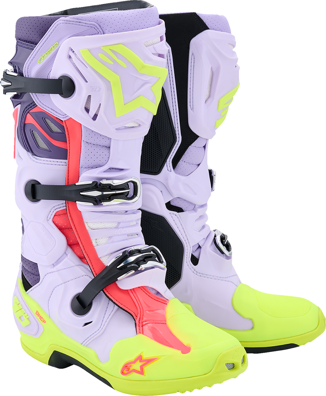 ALPINESTARS Tech 10 Supervented Boots - Purple/Fluorescent Yellow/Diva Pink - US 11 / EU 45.5 2010520-3150-11