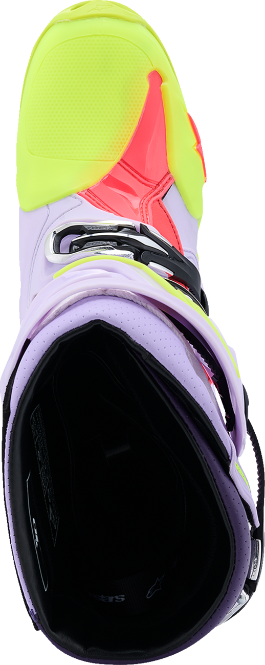 ALPINESTARS Tech 10 Supervented Boots - Purple/Fluorescent Yellow/Diva Pink - US 12 / EU 47 2010520-3150-12