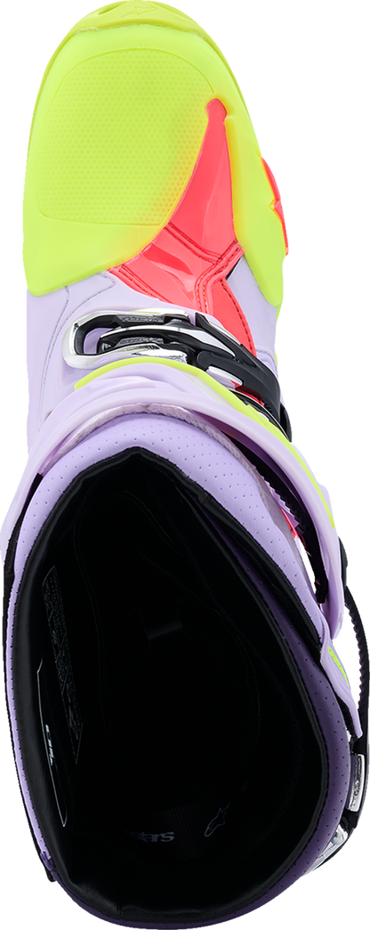 ALPINESTARS Tech 10 Supervented Boots - Purple/Fluorescent Yellow/Diva Pink - US 12 / EU 47 2010520-3150-12