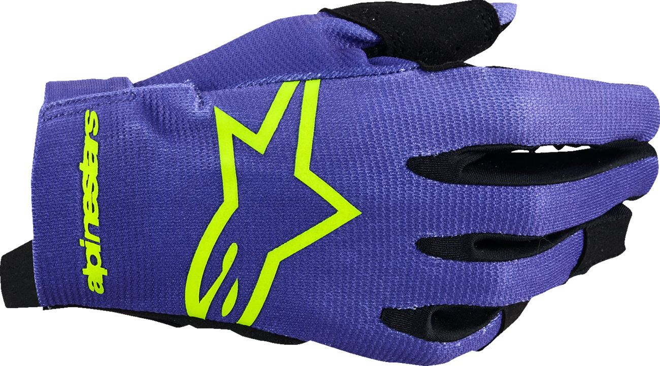 ALPINESTARS Youth Radar Gloves - Purple/Fluo Yellow - Large 3541824-3175-L
