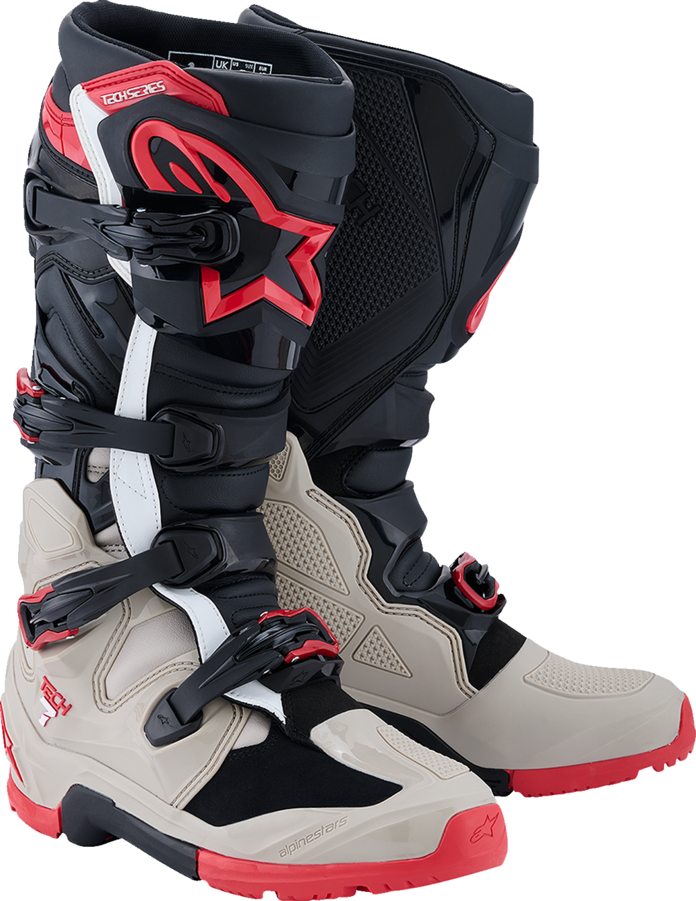 ALPINESTARS Tech 7 Enduro Boots - Black/Light Gray/Bright Red - US 8 2010426-1903-8