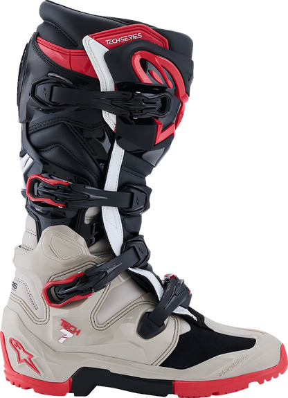ALPINESTARS Tech 7 Enduro Boots - Black/Light Gray/Bright Red - US 8 2010426-1903-8
