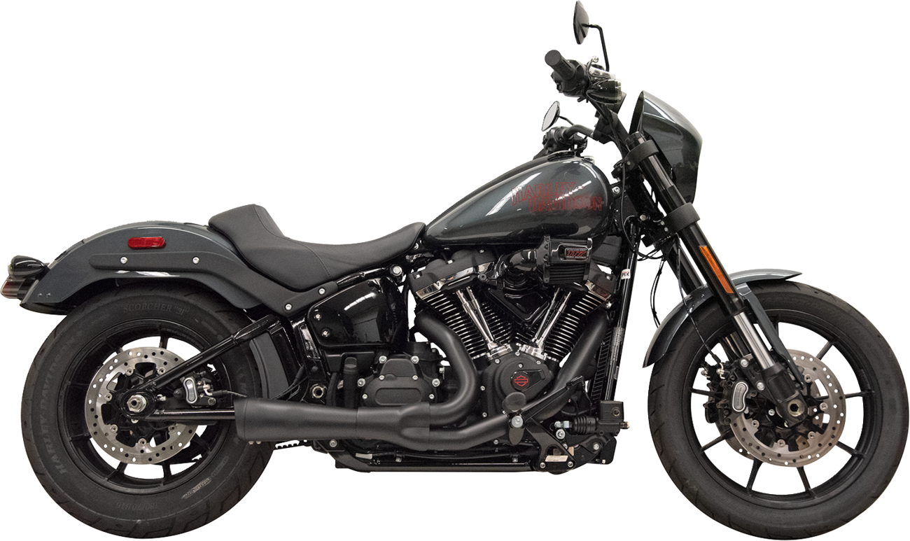 BASSANI XHAUST 2-into-1 The Ripper Exhaust System with Megaphone Muffler - Short - Black - M8 Softail 1S75B