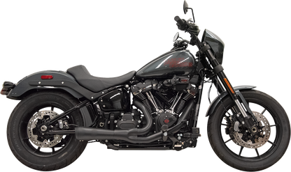 BASSANI XHAUST 2-into-1 The Ripper Exhaust System with Megaphone Muffler - Short - Black - M8 Softail 1S75B