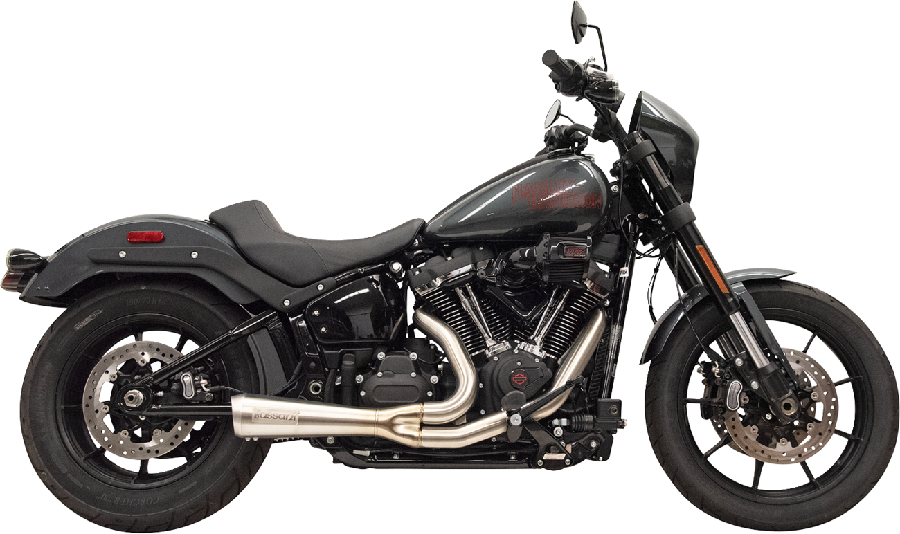 BASSANI XHAUST 2-into-1 Ripper Exhaust System with Megaphone Muffler - Short - Stainless - 49-State - M8 Softail 1S75SSE