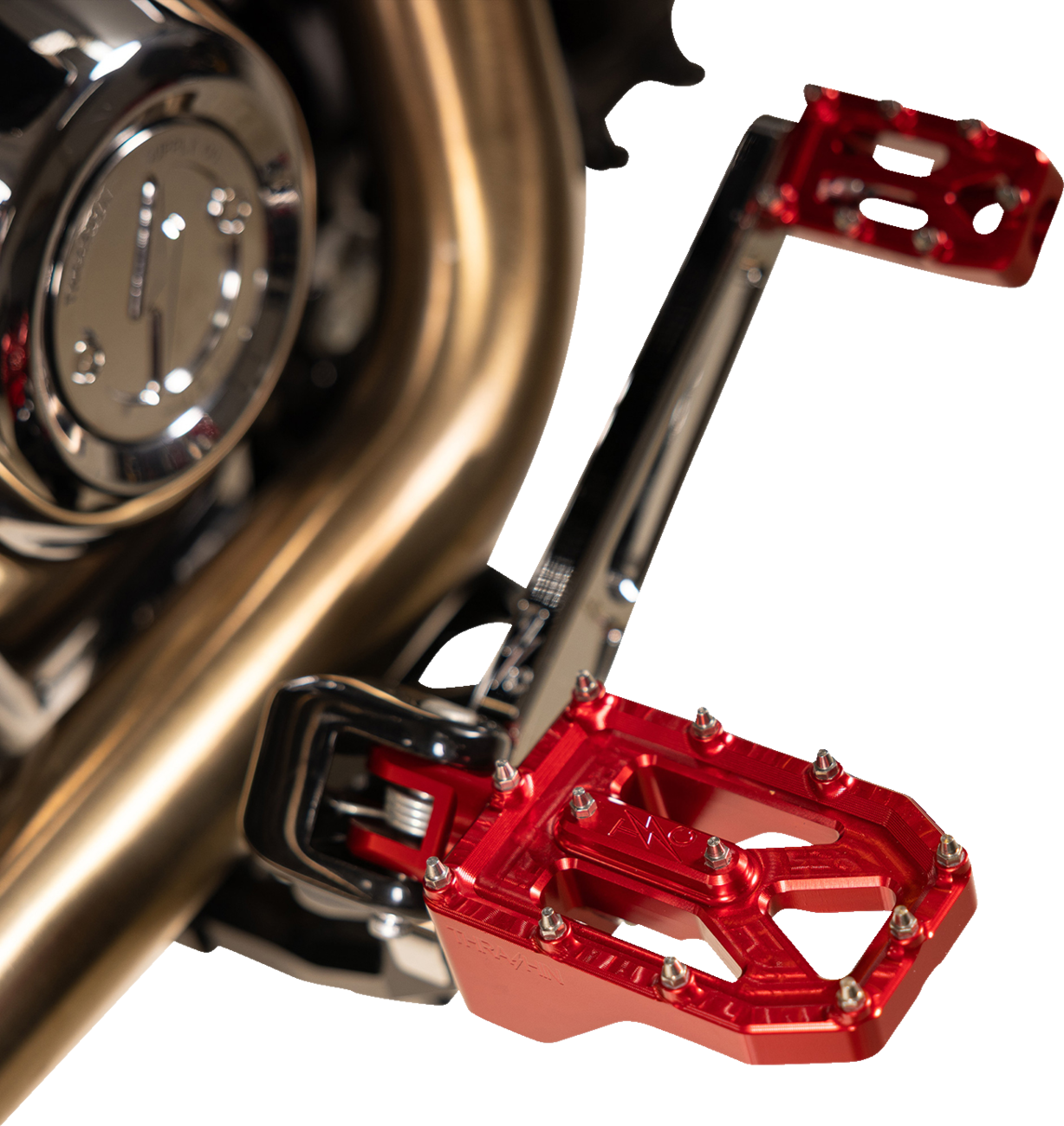 THRASHIN SUPPLY CO. Aggressor Foot Pegs - Rear - Red - HD '72-'25 TSC-2022-2-D