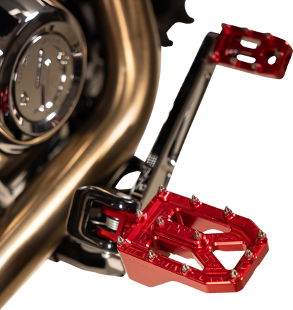 THRASHIN SUPPLY CO. Aggressor Foot Pegs - Rear - Red - HD '72-'25 TSC-2022-2-D