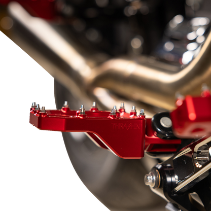 THRASHIN SUPPLY CO. Aggressor Foot Pegs - Rear - Red - HD '72-'25 TSC-2022-2-D