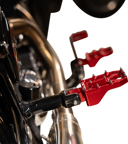 THRASHIN SUPPLY CO. Aggressor Foot Pegs - Rear - Red - HD '72-'25 TSC-2022-2-D