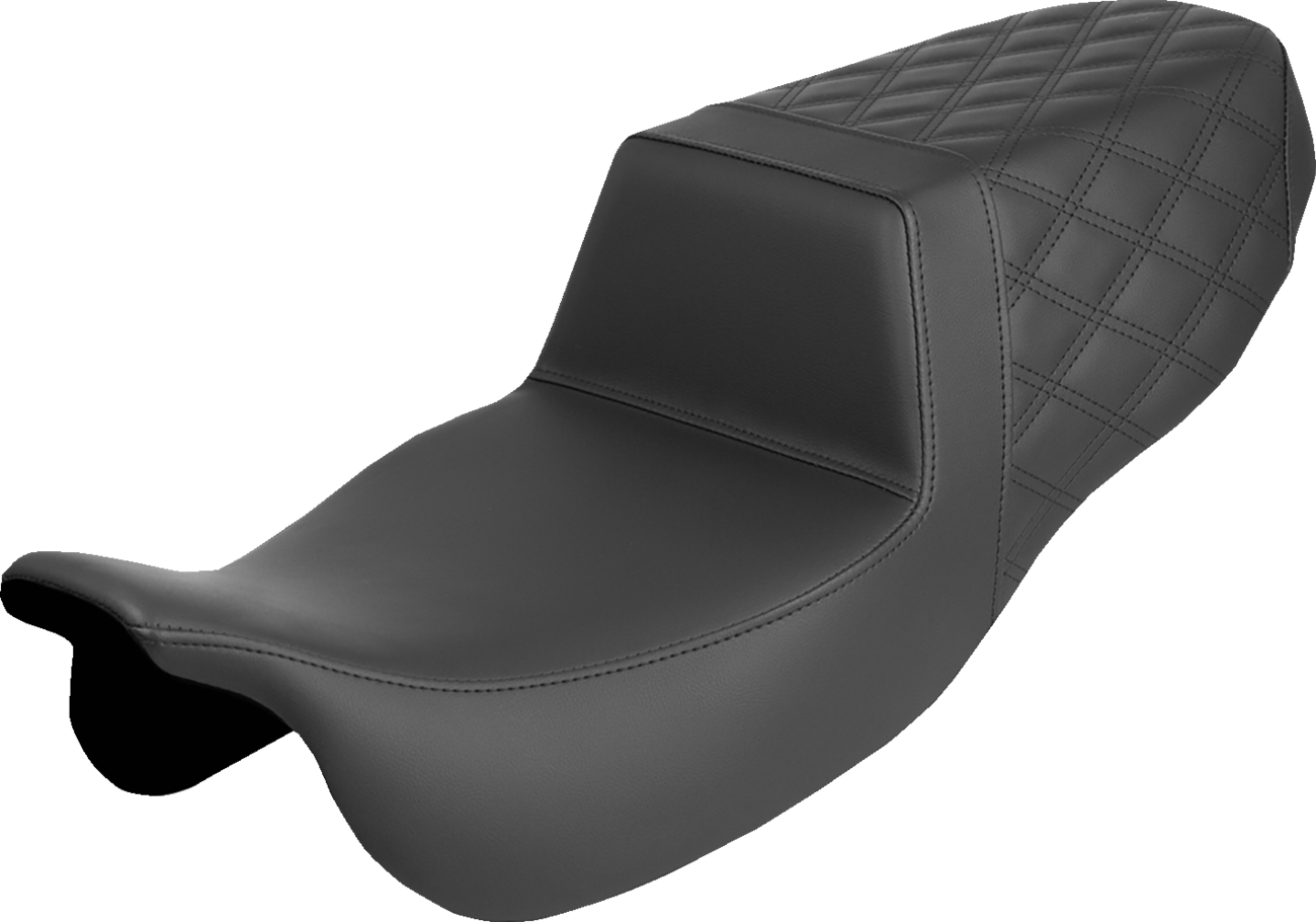 SADDLEMEN Step-Up Seat - Rear Lattice Stitch - FLRT/FLTRT '15-'25 815-07-173