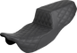 SADDLEMEN Step-Up Seat - Full Lattice Stitch - FLRT/FLTRT '15-'25 815-07-175