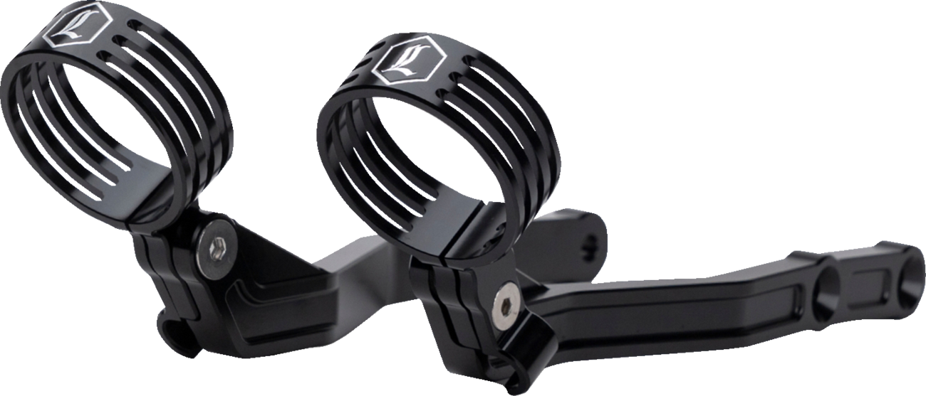 Legend Suspension Revo ARC External Reservoir Mounts - Black 1313-0274 for Harley Davidson CVO and FL Models