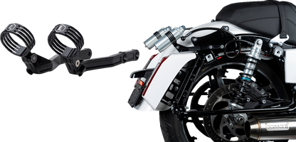 Legend Suspension Revo ARC External Reservoir Mounts - Black 1313-0274 for Harley Davidson CVO and FL Models