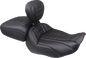 MUSTANG Deluxe Touring Solo Seat - w/ Backrest - Mandarin Orange Stitch - FLT/FLH '23-'25 89401MO