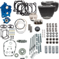 S&S CYCLE 132" Power Pack - 550 Gear Drive - Oil Cooled - Wrinkle Black w/Highlight Fins - 114"/117" M8 310-1232C
