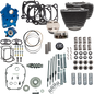 S&S CYCLE 132" Power Pack - 550 Gear Drive - Water Cooled - Wrinkle Black w/Highlight Fins - 114"/117" M8 310-1230C