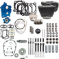 S&S CYCLE 129" Power Pack - 550 Gear Drive - Oil Cooled - Wrinkle Black w/Highlight Fins - 107" M8 310-1227C