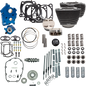 S&S CYCLE 129" Power Pack - 550 Gear Drive - Oil Cooled - Wrinkle Black w/Highlight Fins - 107" M8 310-1224C