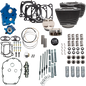 S&S CYCLE 129" Power Pack - 550 Chain Drive - Oil Cooled - Wrinkle Black w/Highlight Fins - 107" M8 310-1223C