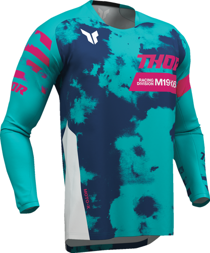 THOR Youth Launchmode Bleach Jersey - White/Aqua - Small 2912-2586