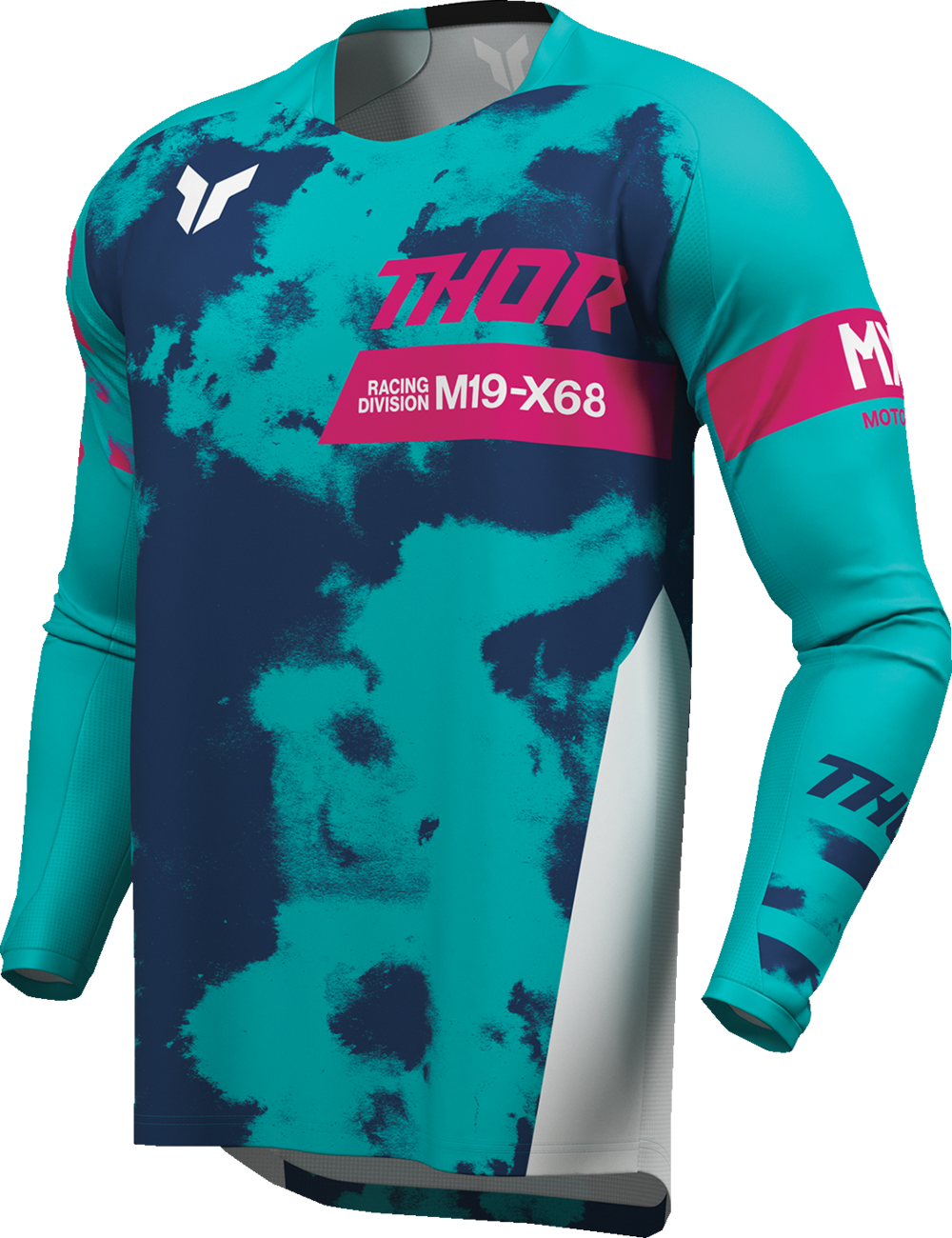THOR Youth Launchmode Bleach Jersey - White/Aqua - Small 2912-2586