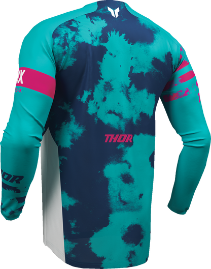 THOR Youth Launchmode Bleach Jersey - White/Aqua - Small 2912-2586