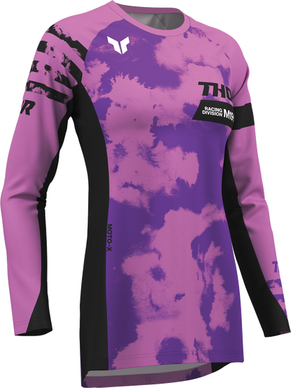 THOR Women's Launchmode Bleach Jersey - Black/Orchid - Small 2911-0341