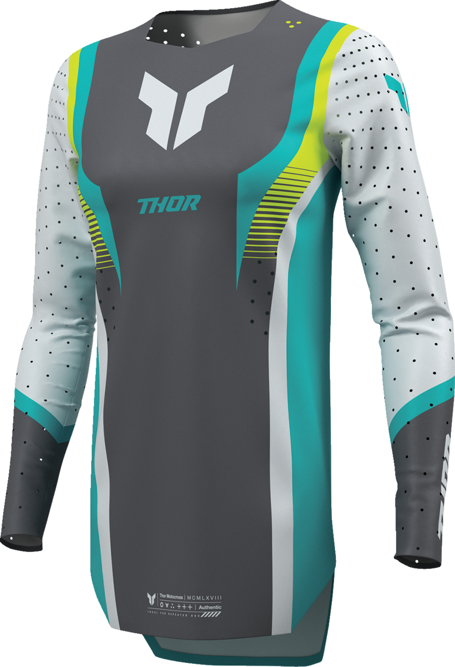 THOR Women's Sportmode Velocity Jersey - Gray/Aqua - XL 2911-0339