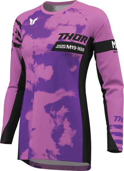 THOR Women's Launchmode Bleach Jersey - Black/Orchid - Large 2911-0343