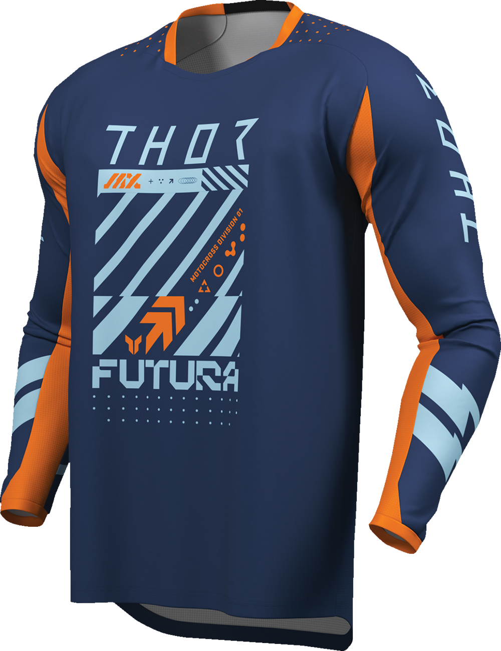 THOR Youth Launchmode Futura Jersey - Navy/Orange - Large 2912-2600