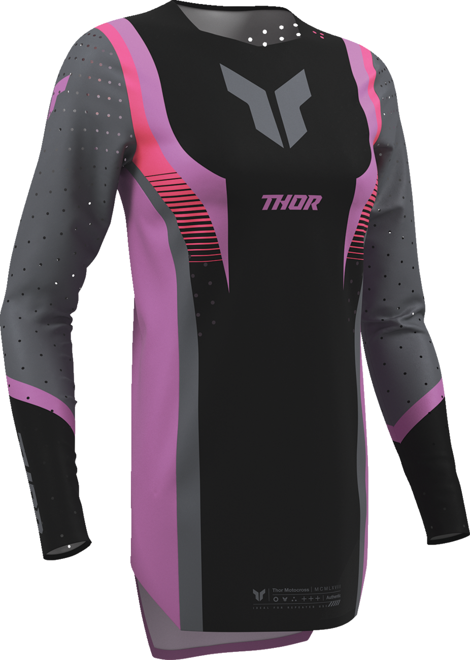 THOR Women's Sportmode Velocity Jersey - Black/Orchid - Large 2911-0333