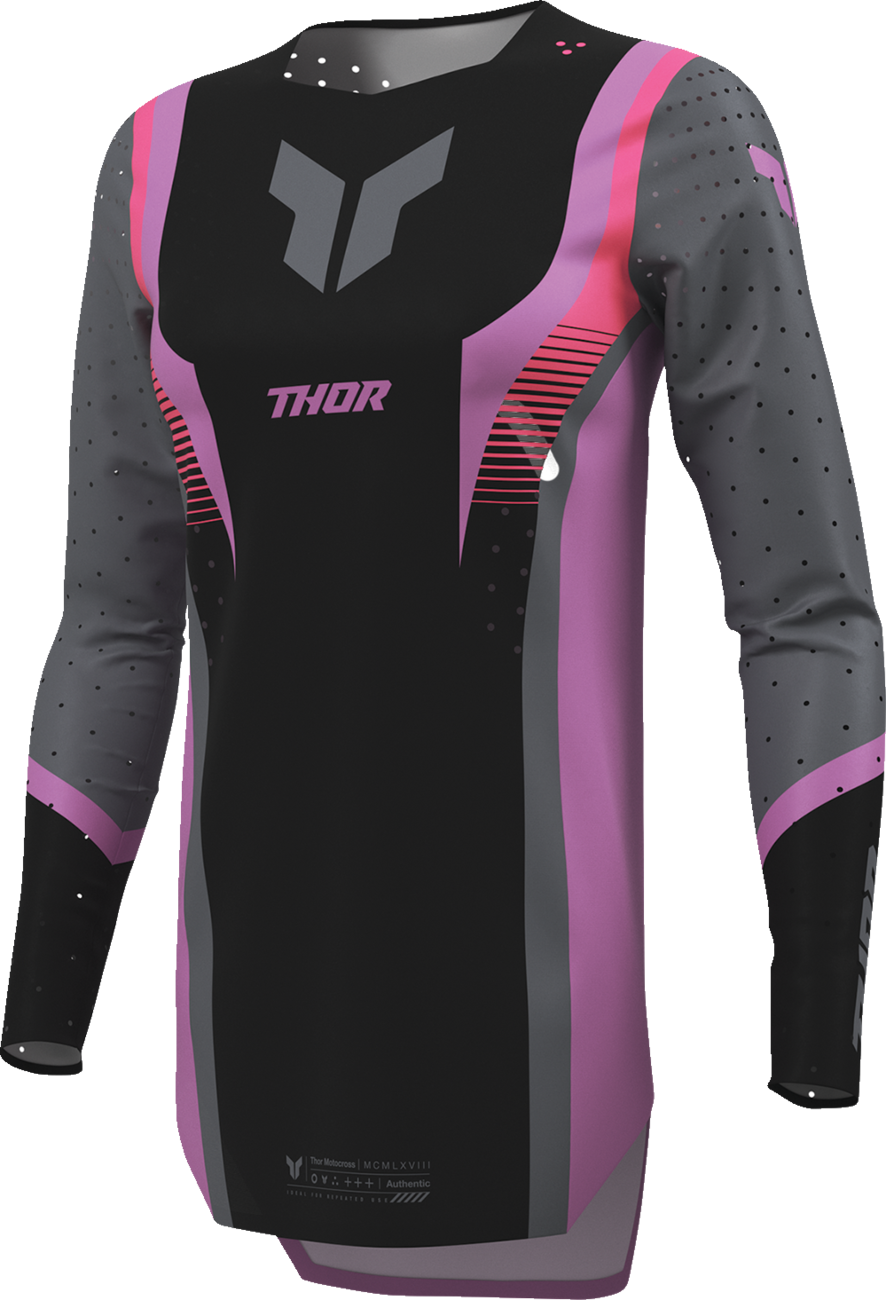 THOR Women's Sportmode Velocity Jersey - Black/Orchid - Large 2911-0333