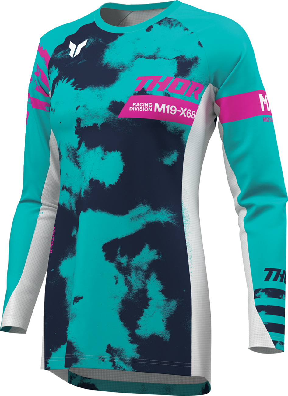 THOR Women's Launchmode Bleach Jersey - White/Aqua - XS 2911-0345