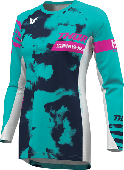 THOR Women's Launchmode Bleach Jersey - White/Aqua - XS 2911-0345