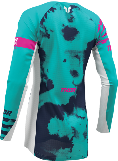 THOR Women's Launchmode Bleach Jersey - White/Aqua - Medium 2911-0347