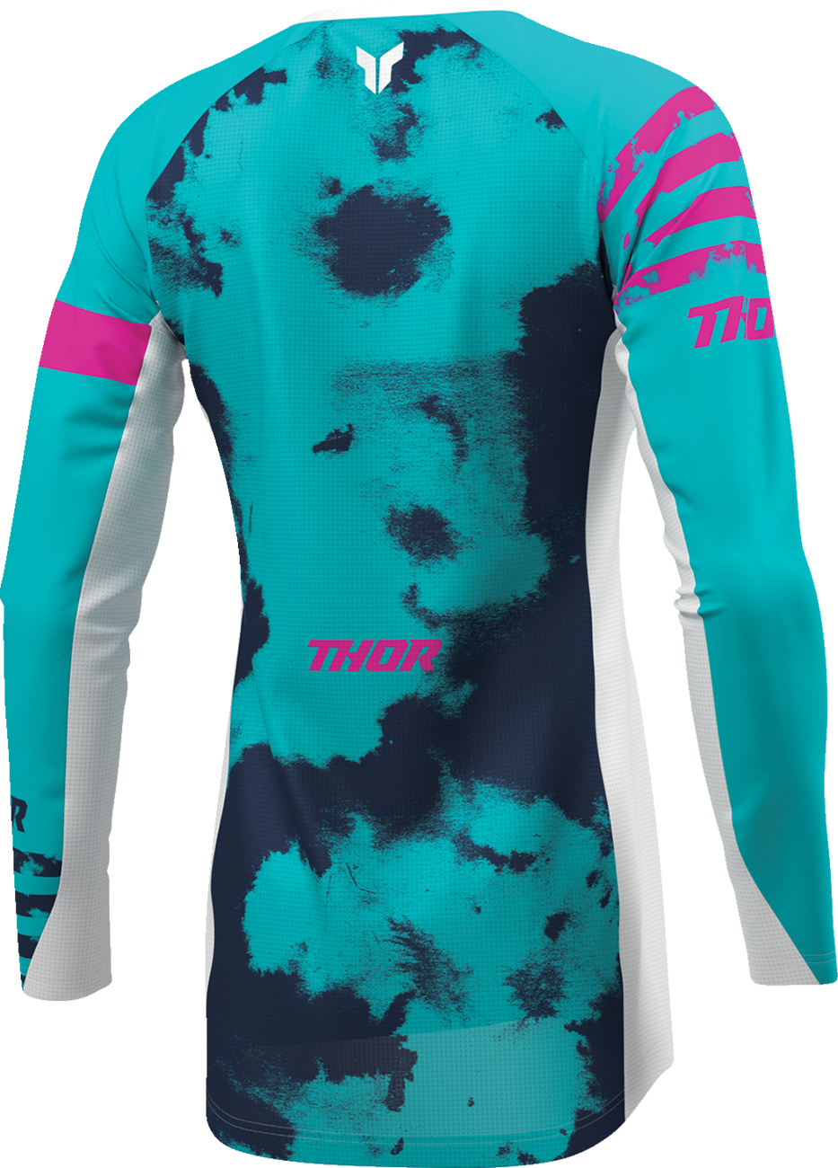 THOR Women's Launchmode Bleach Jersey - White/Aqua - Medium 2911-0347