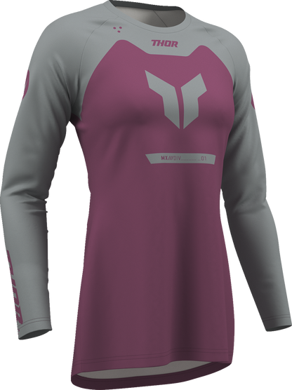 THOR Women's Ridemode Menace Jersey - Purple/Gray - Large 2911-0380
