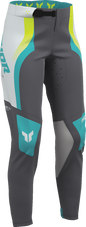 THOR Women's Sportmode Velocity Pants - Gray/Aqua - US 1/2 2902-0408