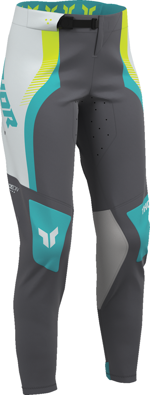 THOR Women's Sportmode Velocity Pants - Gray/Aqua - US 11/12 2902-0413