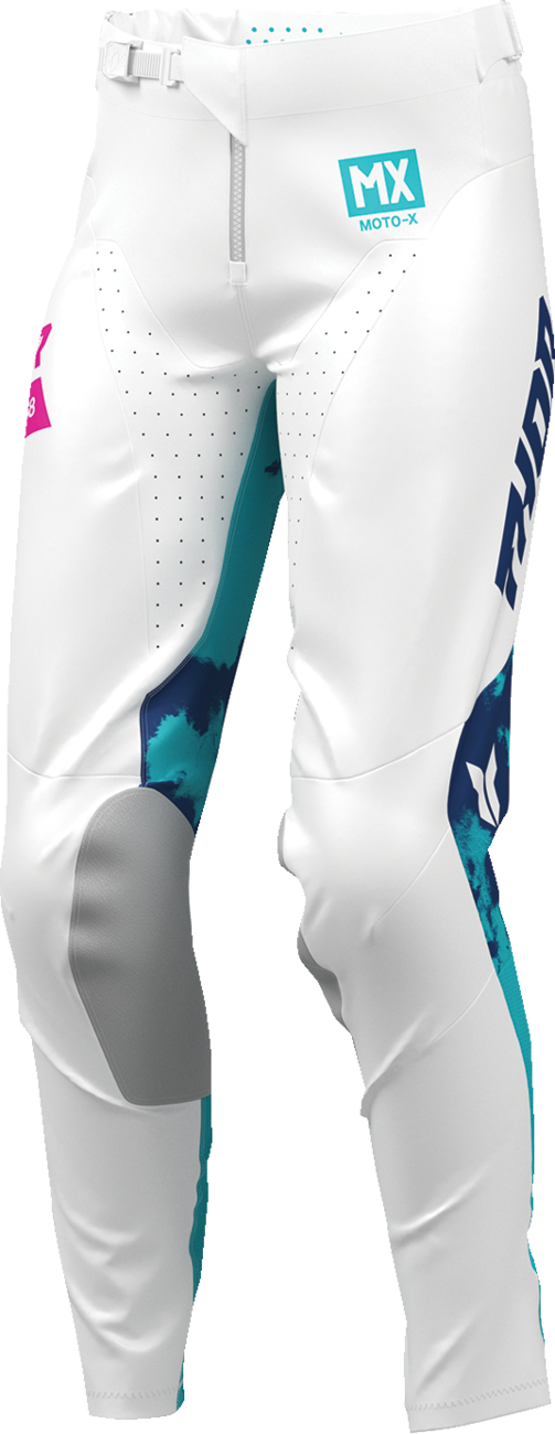THOR Women's Launchmode Bleach Pants - White/Aqua - US 3/4 2902-0417