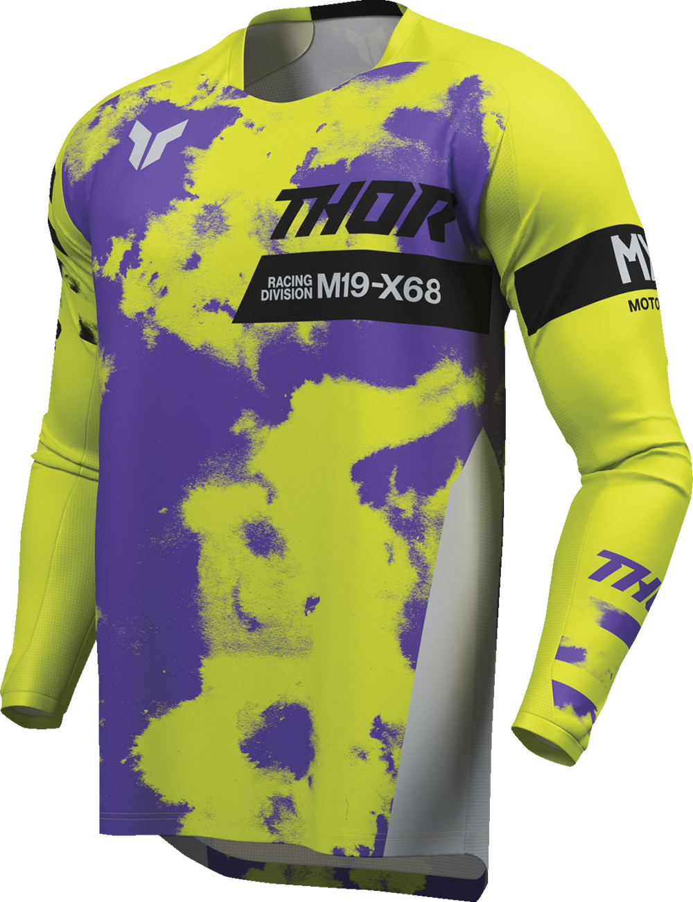 THOR Youth Launchmode Bleach Jersey - Gray/Acid - Medium 2912-2581