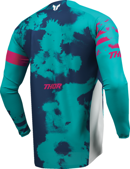 THOR Youth Launchmode Bleach Jersey - White/Aqua - XL 2912-2589