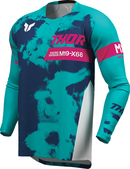 THOR Youth Launchmode Bleach Jersey - White/Aqua - XL 2912-2589