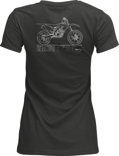 THOR Women's Blueprint T-Shirt - Charcoal - Medium 3031-4323