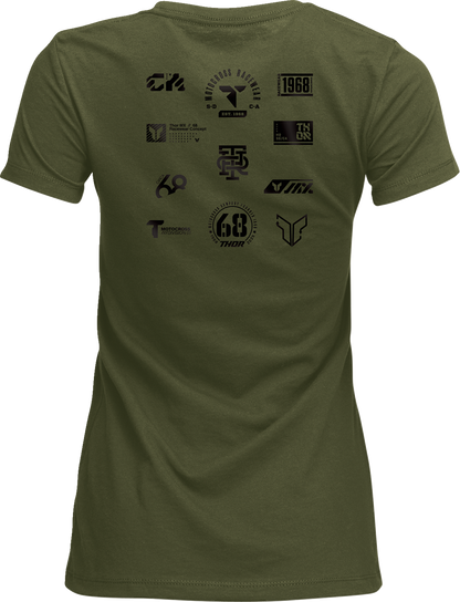 THOR Women's Patched Up T-Shirt - Military Green - Small 3031-4334